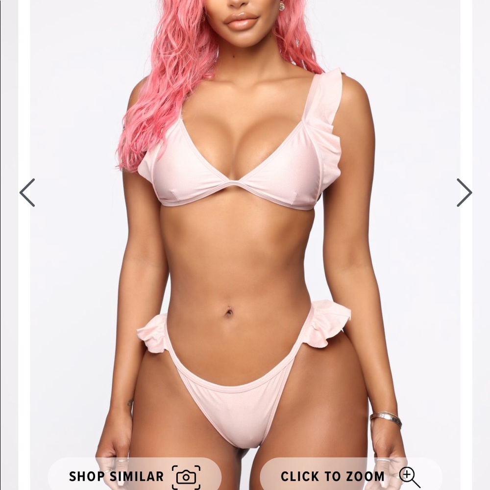 Pink two piece bathing suit